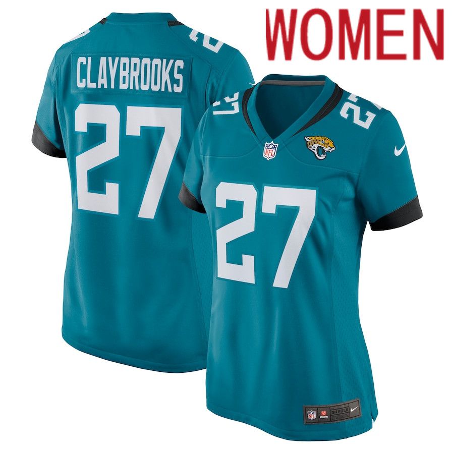 Women Jacksonville Jaguars 27 Chris Claybrooks Nike Green Nike Game NFL Jersey